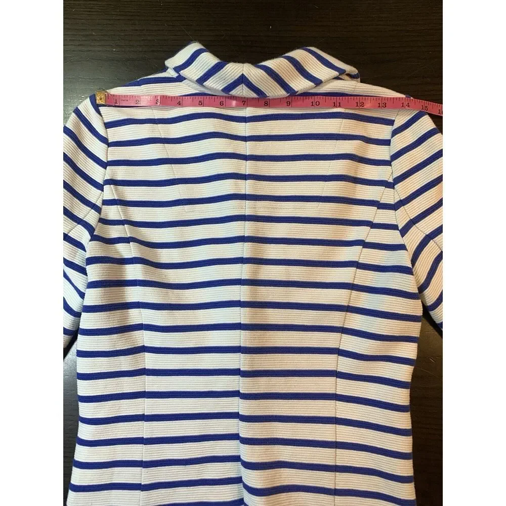 Hatley Nautical Striped Jacket Blazer Womens Small‎ Stretch Preppy Country Club